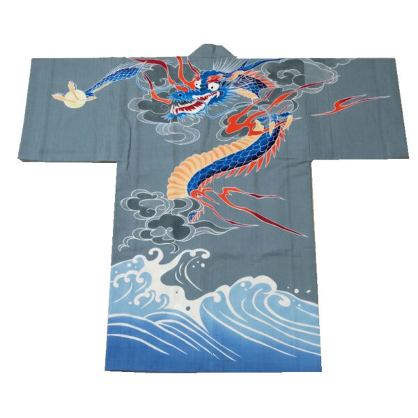青龍と雲気と大波の法被