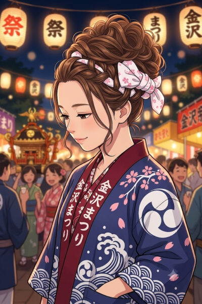 お祭りヘアアレンジ